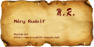 Méry Rudolf névjegykártya